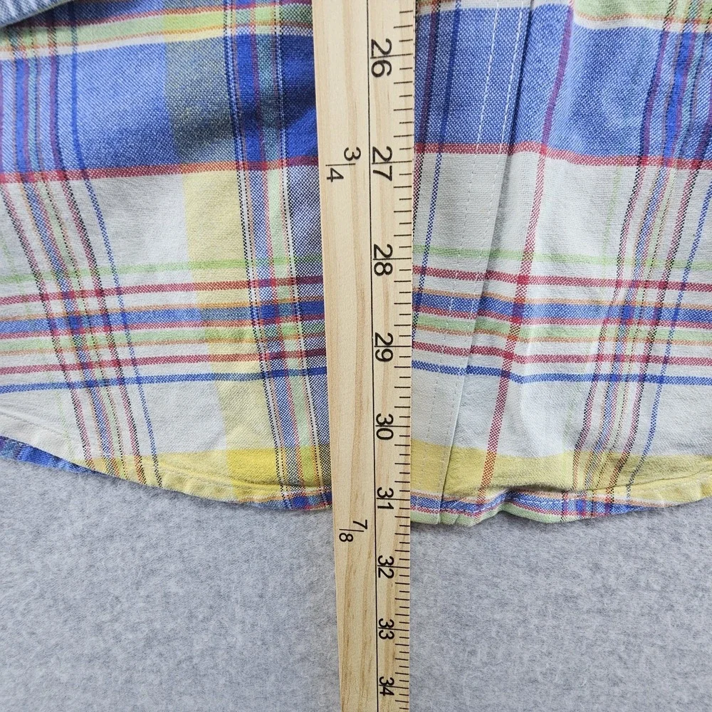 Wrangler‎ 20X Western Shirt Mens Medium Plaid Flip Cuffs Pocket Long Sleeve